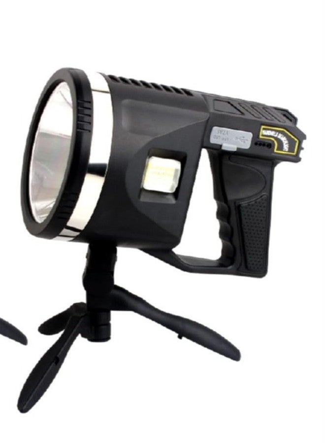 KEYOZA كشاف KEYOZA، كشاف قابل لإعادة الشحن بقوة 100000 لومن مع حامل ثلاثي القوائم، 6 أوضاع إضاءة، مقاوم للماء بمعيار IPX5، مصباح LED محمول للاستخدام الخارجي، كشاف بحث للصيد، والاستخدامات البحرية، والتخييم - Image 1